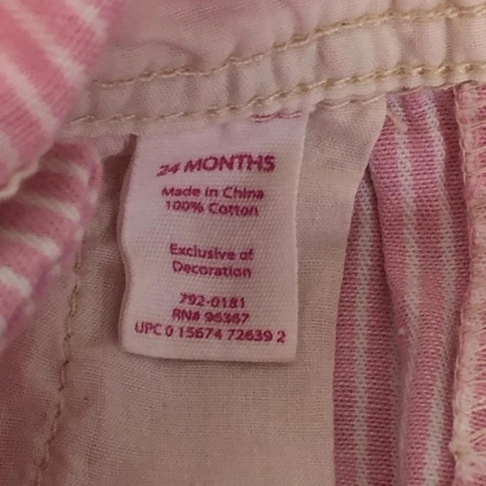 Oshkosh pink striped 24 months overall shorts baby‎ - Picture 7 of 7